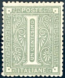 1874 - 1 cent. verde oliva De La ... 