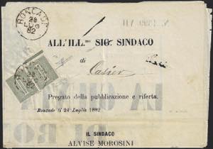 1882 - 1 cent. De La Rue, tiratura di ... 