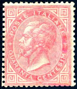 1866 - 40 cent. De La Rue, tiratura di ... 