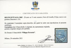 1865 - 20 cent. su 25 cent. Ferro ... 