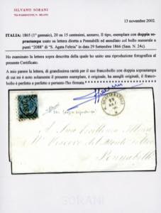 1866 - 20 cent. su 15 cent. Ferro ... 