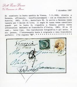 1866 - 15 kr. bistro di Austria, ... 