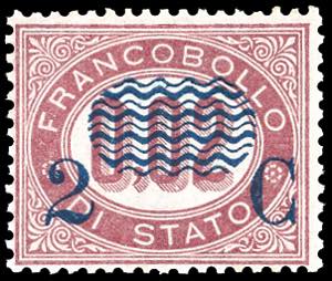 1878 - 2 cent. su 0,02 cent. Servizio ... 