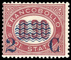 1878 - 2 cent. su 0,30 lire Servizio ... 