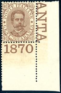 1889 - 40 cent. Umberto I (45), angolo di ... 