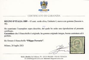 1889 - 45 cent. Umberto I (46), ... 