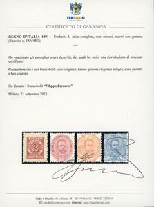 1891 - Umberto I, non emessi, ... 