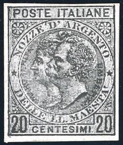 1893 - 20 cent. Nozze dArgento, non emesso ... 