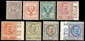 1901 - Floreale, serietta di 8 valori ... 