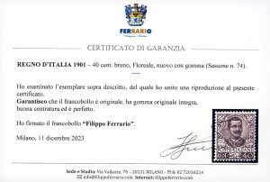 1901 - 40 cent. Floreale (74), ben ... 