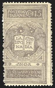 1921 - 15 cent. grigio violetto, non emesso, ... 