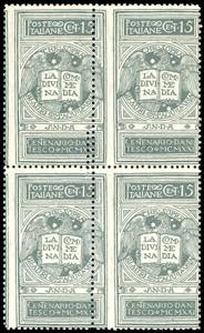 1921 - 15 cent. grigio Dante, non emesso ... 