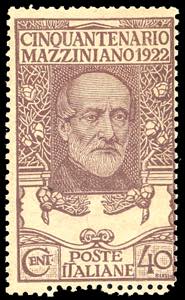 1922 - 40 cent. Mazzini, senza filigrana ... 