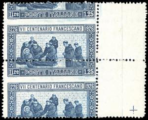 1926 - 1,25 lire S.Francesco, dent. 13 1/2, ... 