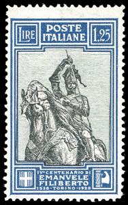 1928 - 1,25 lire Emanuele Filiberto, dent. ... 