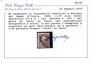1929 - 1,75 lire bruno, Vittorio ... 