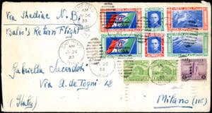 VOLO DI RITORNO 1933 - Aerogramma spedito da ... 