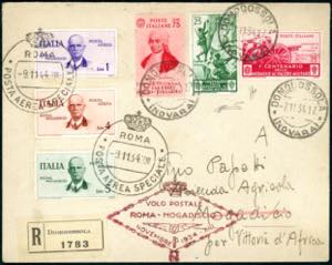 1934 - 1 lira, 4 lire, 5 lire Volo ... 