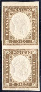 1861 - 10 cent. terra dombra, non emesso ... 
