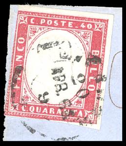 1863 - 40 cent. rosa (3d), ... 