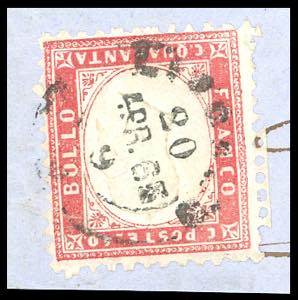 1863 - 40 cent. rosa (3d), ... 