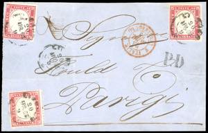 1863 - 40 cent. rosa (3d), eccezionale in ... 