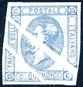 1863 - 15 cent. Litografico, I tipo, bella ... 