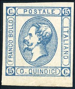 1863 - 15 cent. Litografico, I tipo, ... 