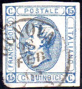 1863 - 15 cent. Litografico, I tipo, doppia ... 