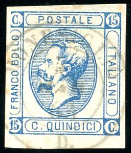 1863 - 15 cent. Litografico, I tipo, SENZA ... 