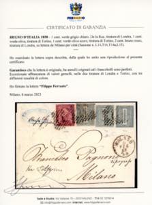1858 - 1 cent. De La Rue, tre ... 