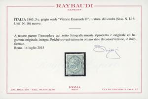 1863 - 5 cent. De La Rue, tiratura ... 