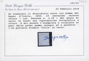 1863 - 15 cent. De La Rue (L18), ... 