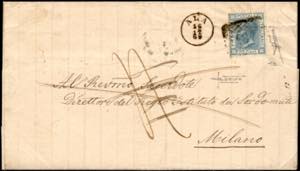 1869 - 20 cent. azzurro, tiratura di Torino ... 