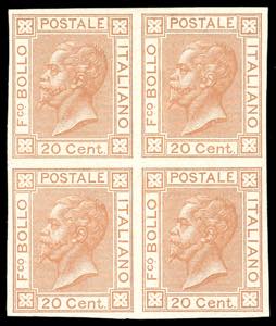 1877 - 20 cent. ocra arancio, prova ... 
