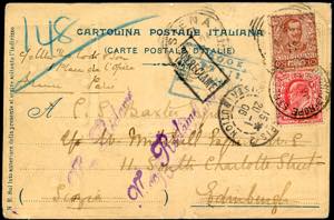1906 - 10 cent. Floreale (71), su cartolina ... 