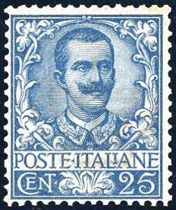 1901 - 25 cent. Floreale (73), nuovo, gomma ... 