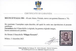 1901 - 40 cent. Floreale (74), ben ... 