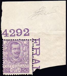 1901 - 50 cent. Floreale (76), angolo di ... 