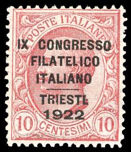 1922 - 10 cent. Congresso Filatelico (123), ... 