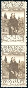 1926 - 5 + 2,50 lire San Francesco, coppia ... 