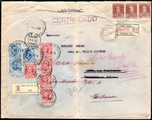 1928 - Busta raccomandata di medie ... 