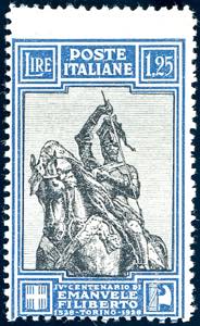 1928 - 1,25 lire Emanuele Filiberto, dent. ... 