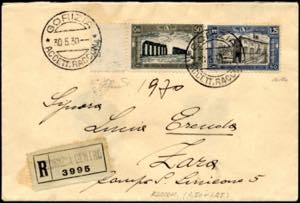 1930 - 50 cent. + 20 cent. bordo di foglio ... 