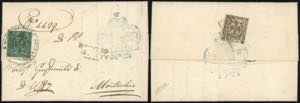 1854 - 5 cent. verde e, al verso, 25 cent. ... 