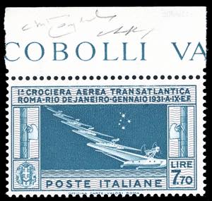 1930 - 7,70 lire Crociera Balbo (25), bordo ... 