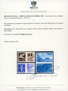 1942 - Non emessi, serie completa ... 