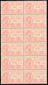 1903 - 25 cent. (1), blocco di 12 esemplari, ... 