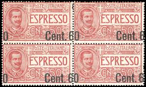 1922 - 60 cent. su 50 cent., soprastampa ... 