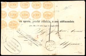 1863 - 10 cent. arancio (1b), ... 